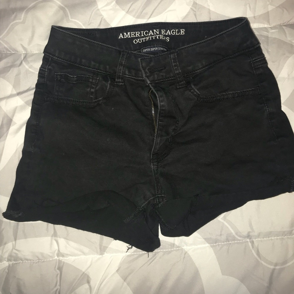 American eagle high rise black shorts
